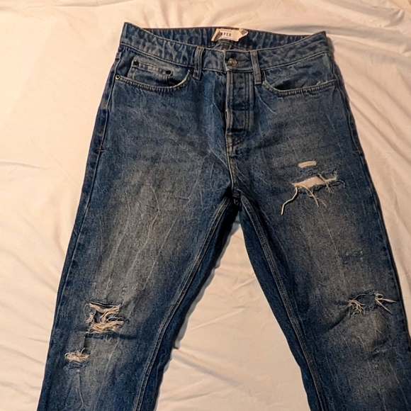 Topman Highwaisted Taper Denim - Picture 2 of 3